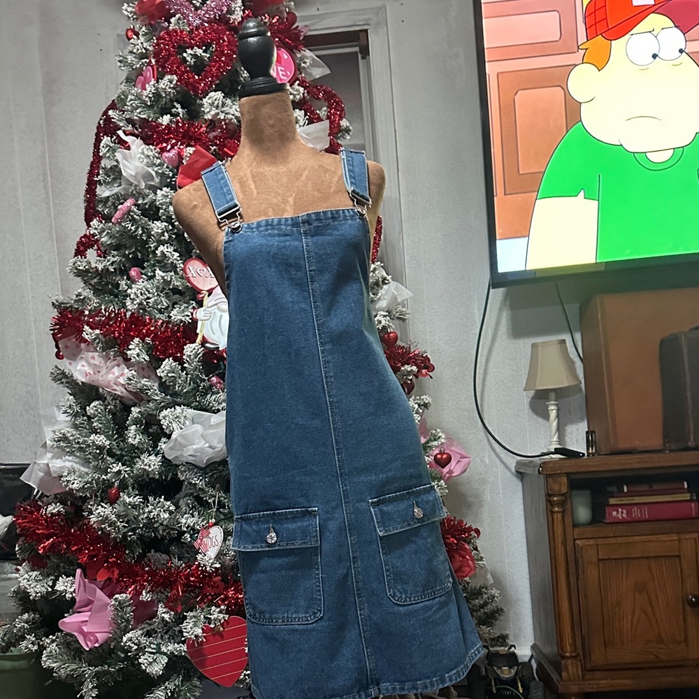 SHEIN Blue Denim Midi Dress
